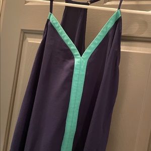 brand new never worn boutique navy and green tank